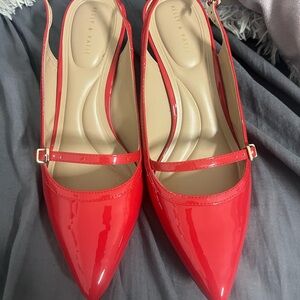 Kelly & Katie Glossy Red Slingback Heels